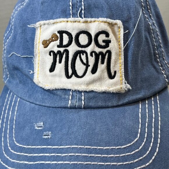 Dog Mom Embroidered Distressed Wash Cotton Hat Cap Adjustable Classic - Picture 2 of 12